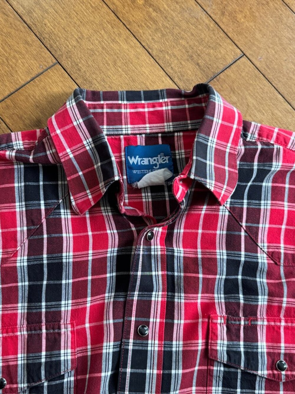 Vintage 80s Wrangler Western Shirts Pearl Snap Plaid Men's Large